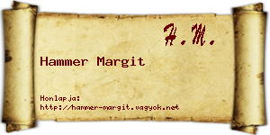 Hammer Margit névjegykártya